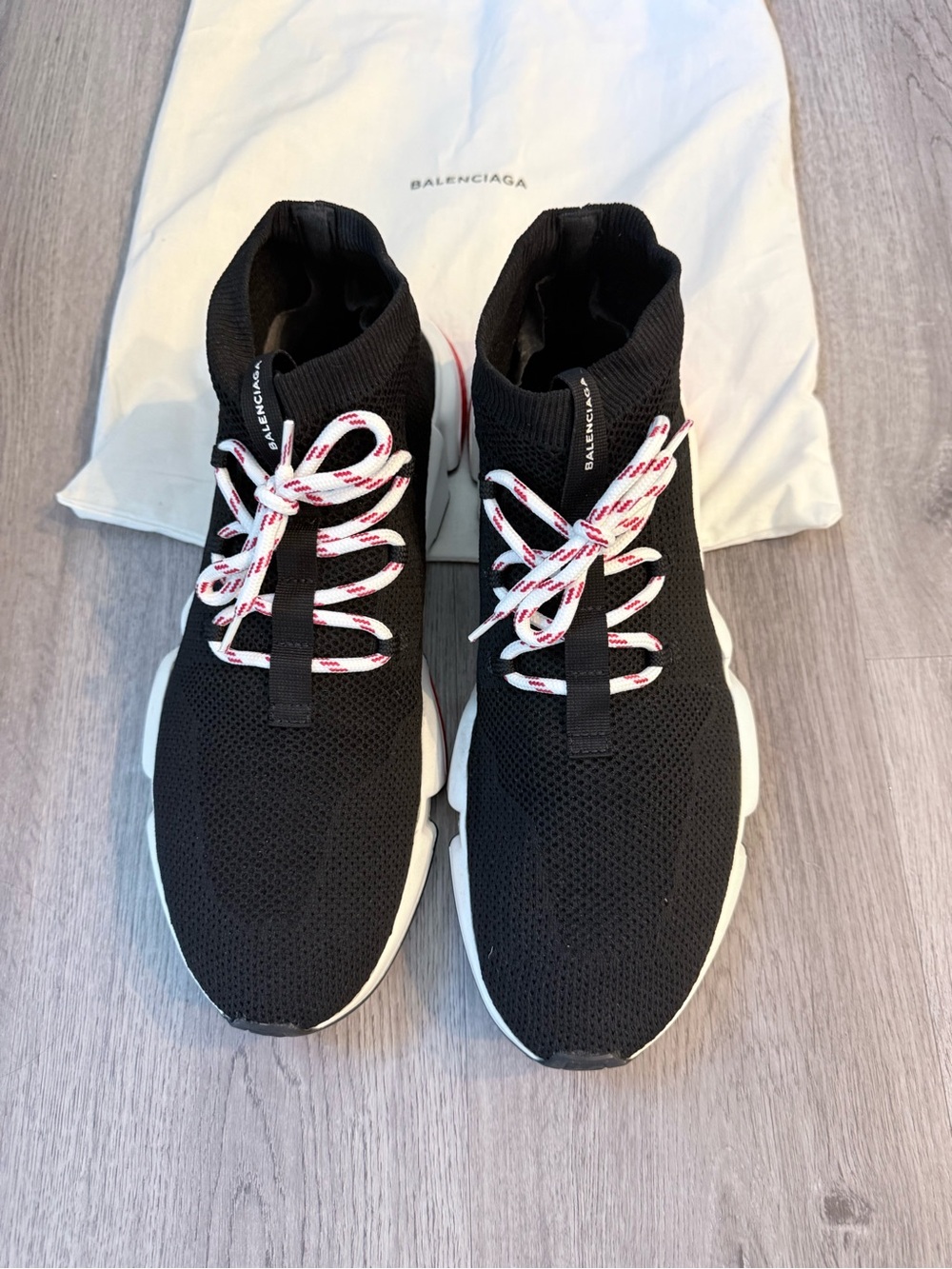 Balenciaga Black Knit Speed Trainer Sneakers Dust Bag Included